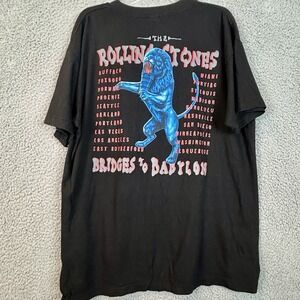 Vintage 97 98 Rolling Stones Bridges to Babylon Tour T-Shirt Size XL RARE Merch